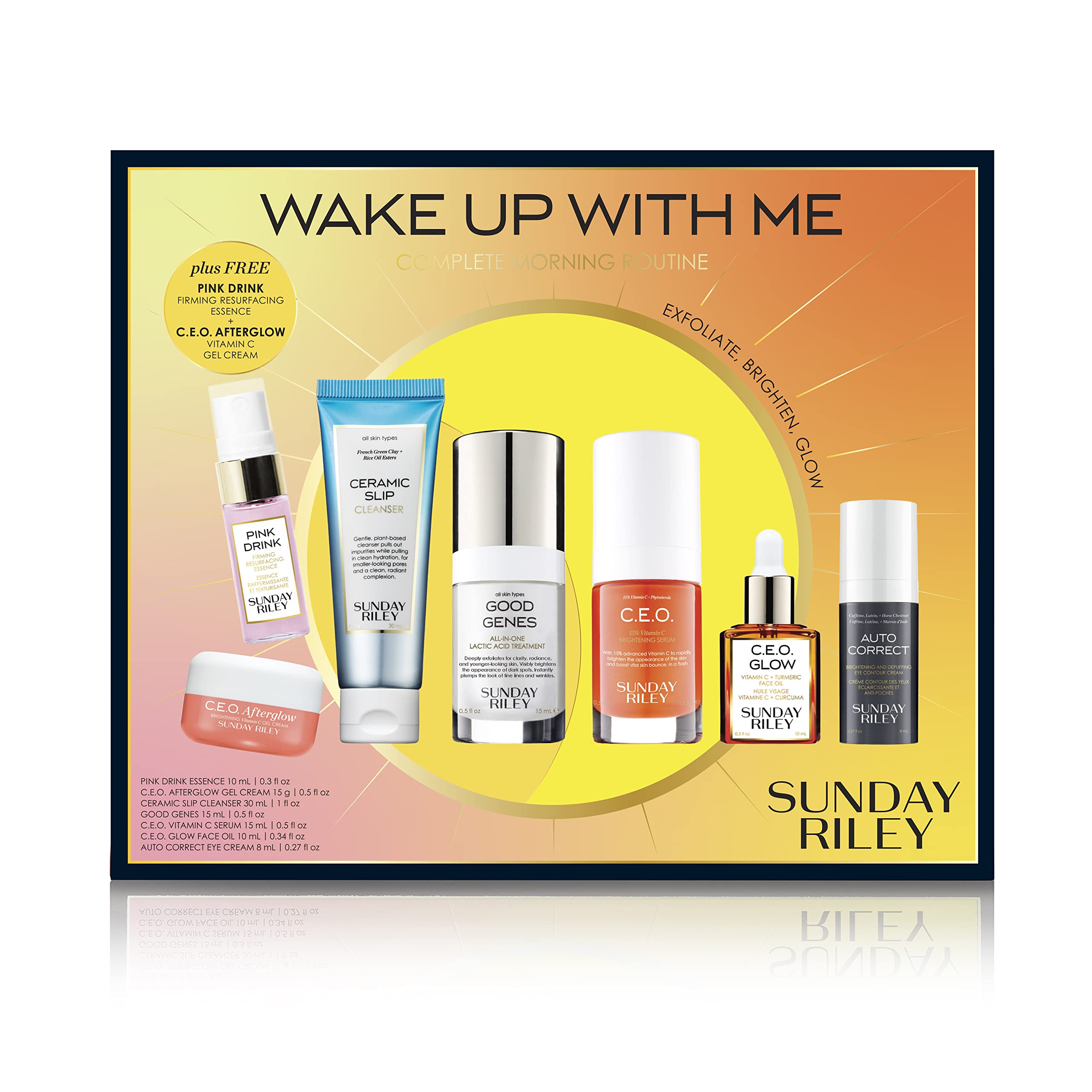 Sunday Riley Wake Up With Me Complete Brightening Morning Skincare Set